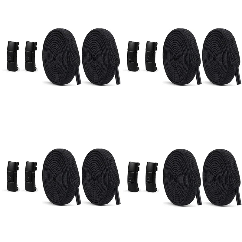 No Tie Shoe Laces Press Lock Shoelaces Without Ties Elastic Laces Locking Without Detachment 8mm Widened Flat Shoelace for Shoes