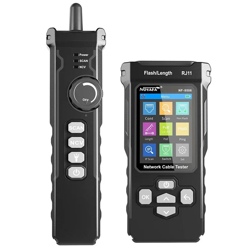 NOYAFA NF-8506 Network Cable Tester Multifunction Cable Tracker Support PING test/IP scan/Poe Measure Length Wiremap Tester
