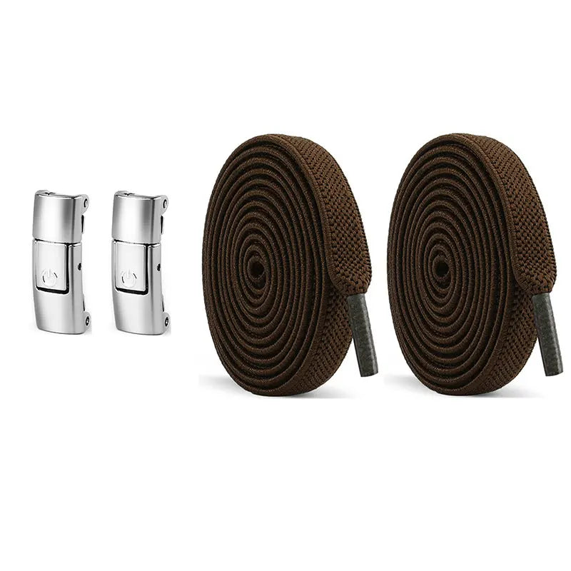 No Tie Shoe Laces Press Lock Shoelaces Without Ties Elastic Laces Locking Without Detachment 8mm Widened Flat Shoelace for Shoes