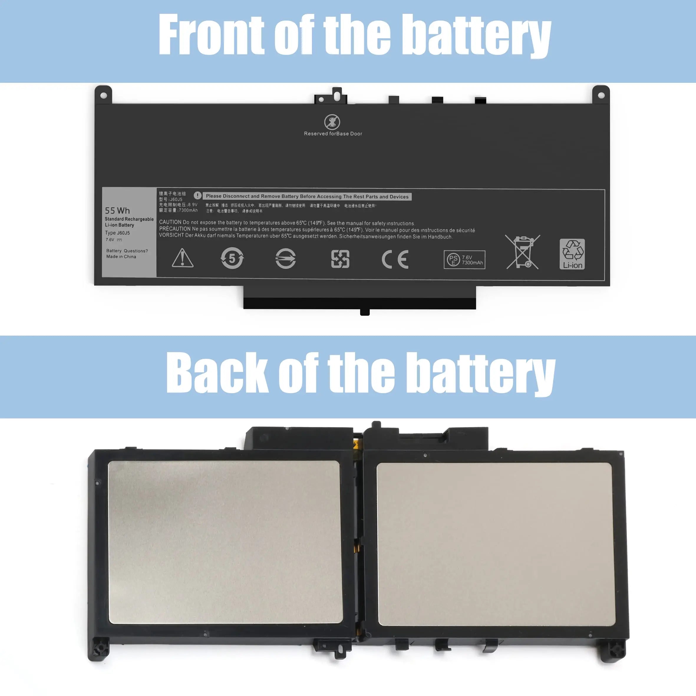 E7470 E7270 J60J5 Battery for Dell Latitude E7470 E7270 7470 7270 1W2Y2 0MC34Y MC34Y R1V85 242WD GG4FM WYWJ2 451-BBSX 451-BBSY