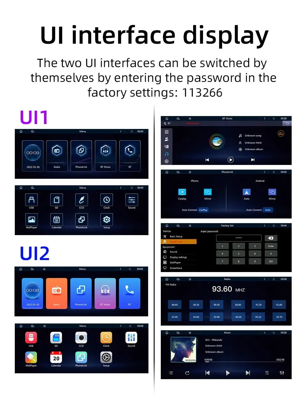 Universal 10.26" Screen Carplay Car Radio Multimedia WIFI Video Player Wireless Carplay Screen+12LED Camera for Apple or Android