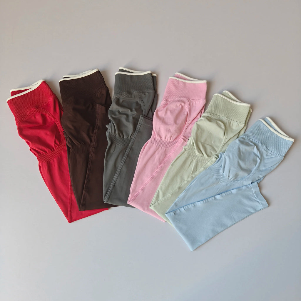 Seamless High Waist Yoga Pants Women Tummy Control Leggings Stretchy Soft Workout Running Leggings Comfortable Gym Sports Tights