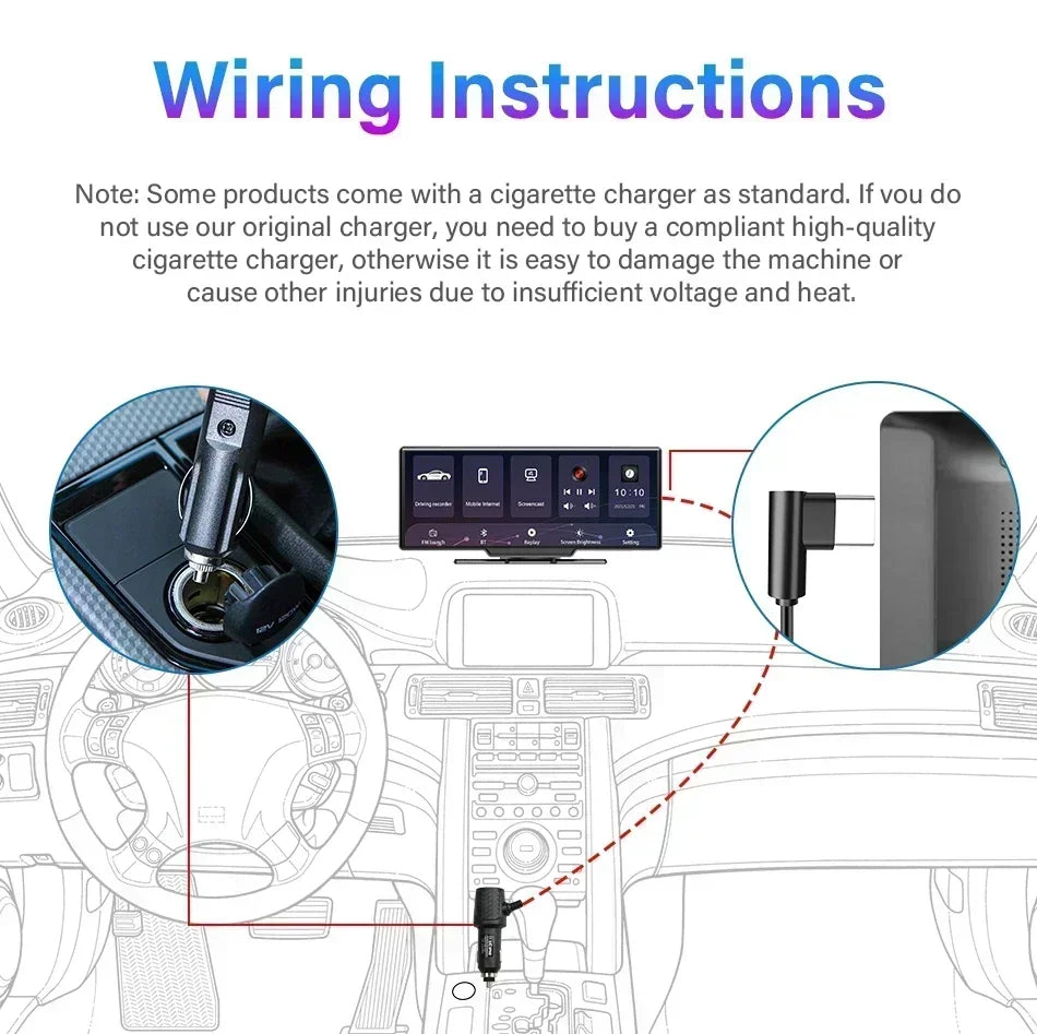 Srnubi 10.26" Dash Cam Rearview Wireless Carplay & Android Aut 4K DVR Navigation Player Dual Len Recorder Dashboard  WIFI 5.0BT