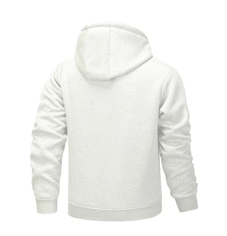 Winter Lambswool Zipper Hoodies Thicken Warm Jacket Men Long Sleeve Sweatshirts Casual Sports Fleece Coats Hooded Man Jackets