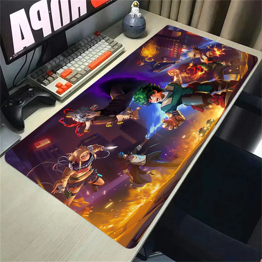 900x400 Mouse Pad My Hero Academia Keyboard Pad Gaming Accessories Desk Mat Natural Rubber Anti-slip Soft Office Tapis De Souris