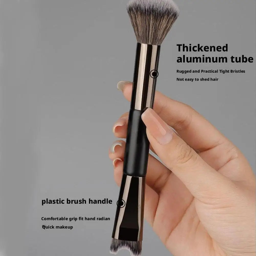 2 in 1 Dual-Ended Nose Contour U-Shaped Makeup Brush Makeup Brushes Foundation Loose Powder Blending Blush Brush Makeup Tool