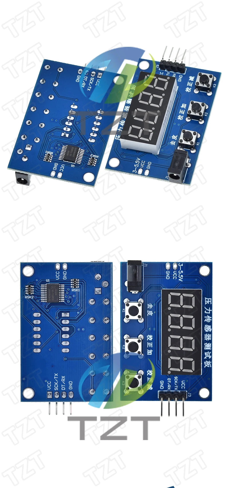 TZT Load Cell 1KG 5KG 10KG 20KG HX711 AD Module Weight Sensor Electronic Scale Aluminum Alloy Weighing Pressure Sensor