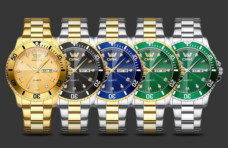 OPK Brand Men's Watches Luxury Gold Wristwatch for Men High-end Waterproof Original Watch 8171