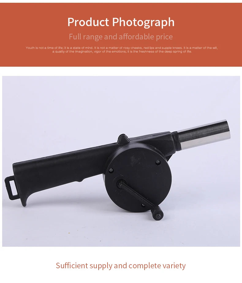 Hand Blower Household Hand Portable Barbecue Blower Small Hair Dryer Outdoor Barbecue Accessories Tools