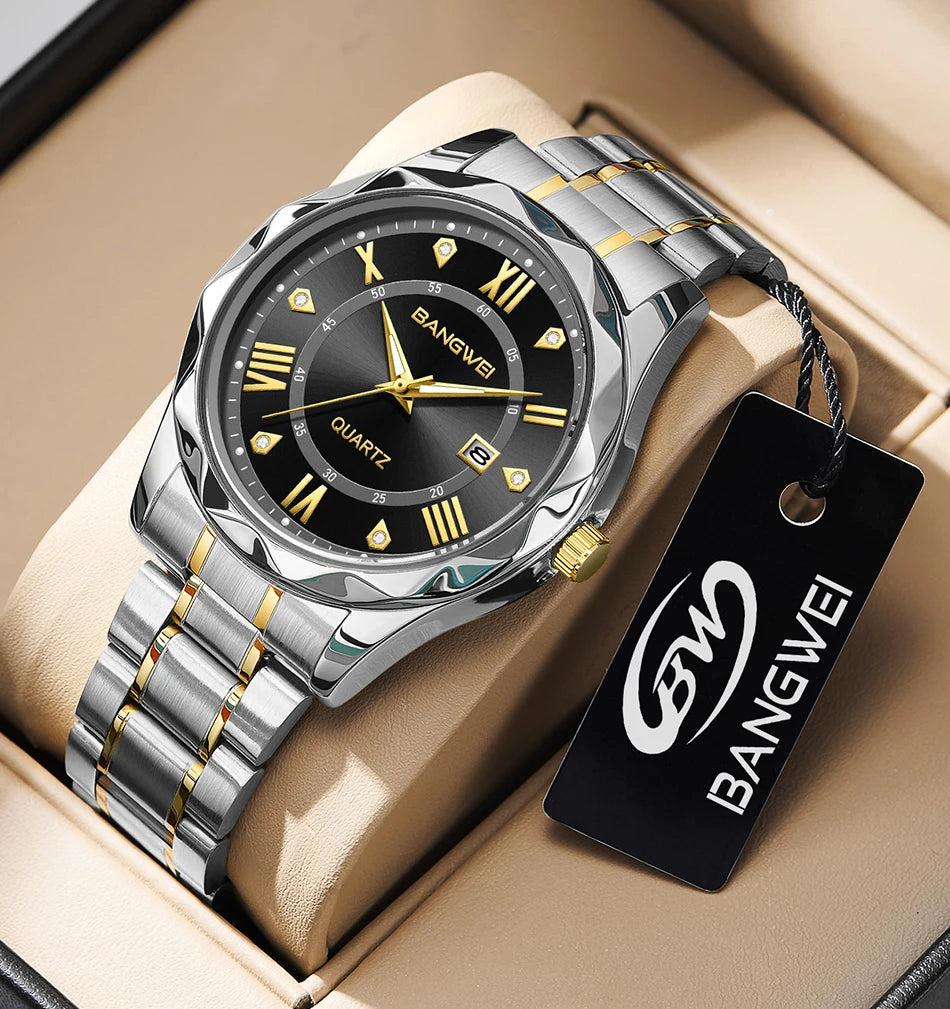 LIGE Men Watch BangWei Top Brand Luxury Watch Men Waterproof Week Date Clock Sport Watch Men Quartz Wristwatch Relogio Masculino