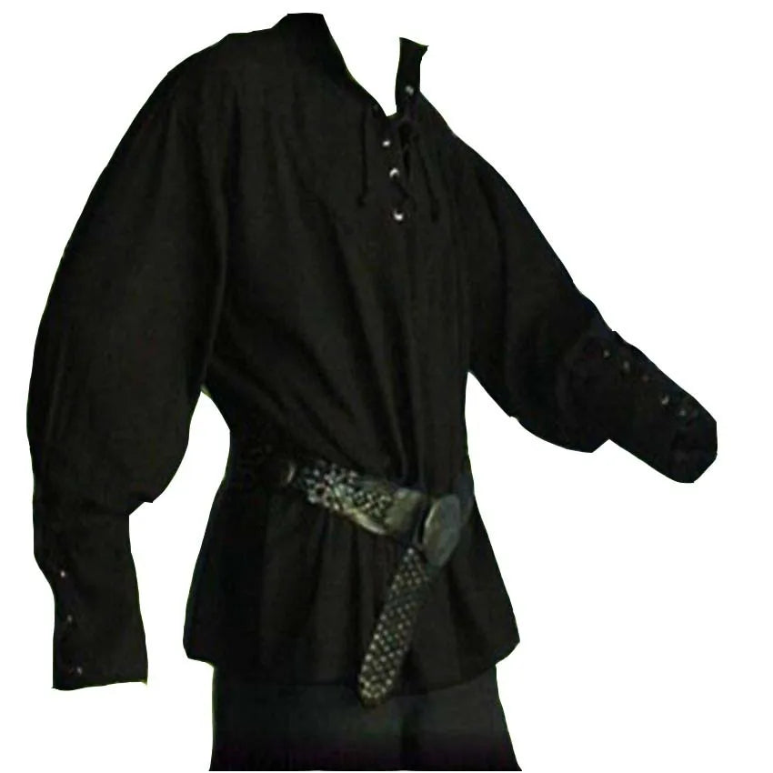 Man's Fantasy Clothing Medieval Tunic Renaissance Vest Up Outerwear Eif Warrior Coats Outerwear Pirate Clothing S-2XL
