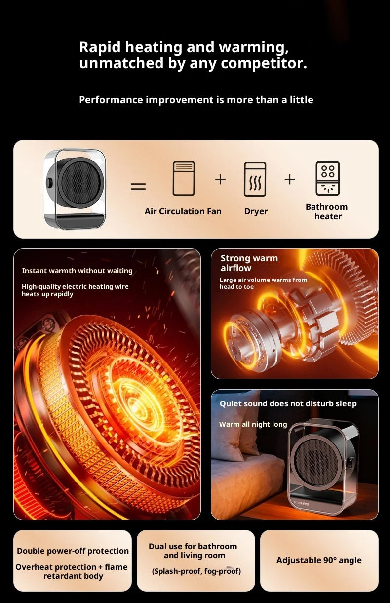 Household heater Desktop heater Desktop Electric Heater  High power office student dormitory electric heater Warm Air Blower