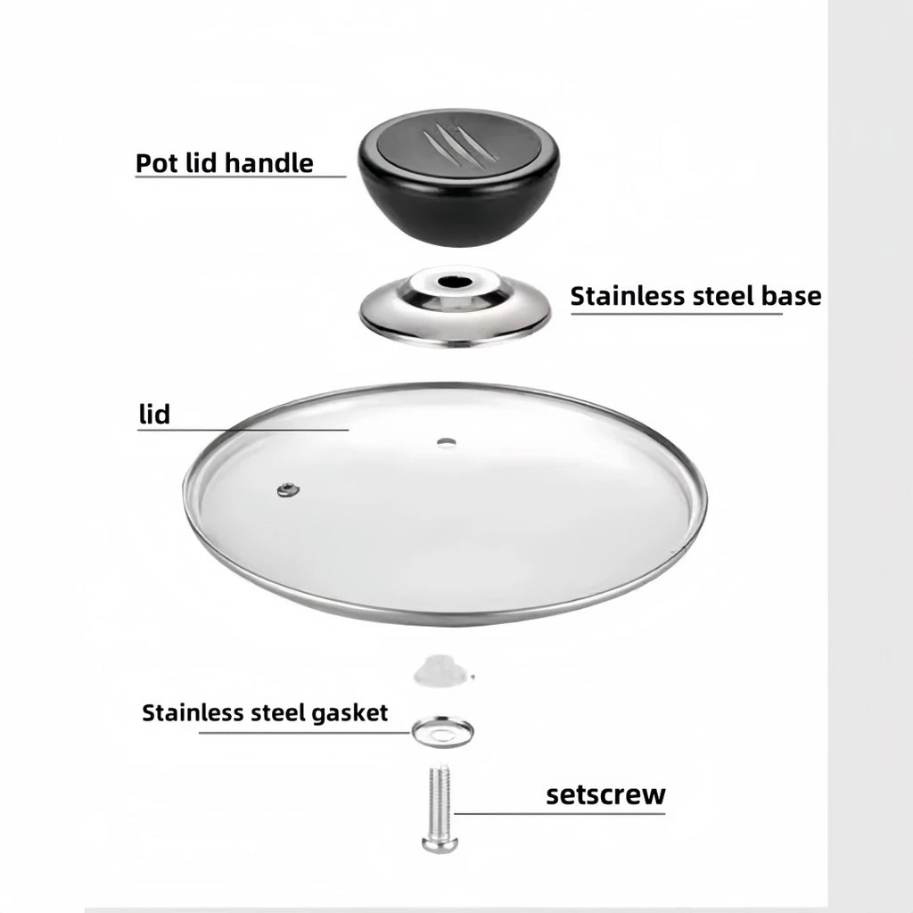 Black Anti-Scalding Pot Lid Knob Replaceable Universal Pot Lid Handle Pot Lid Head Kitchen Accessories Handle Pot Cap Pot Handle