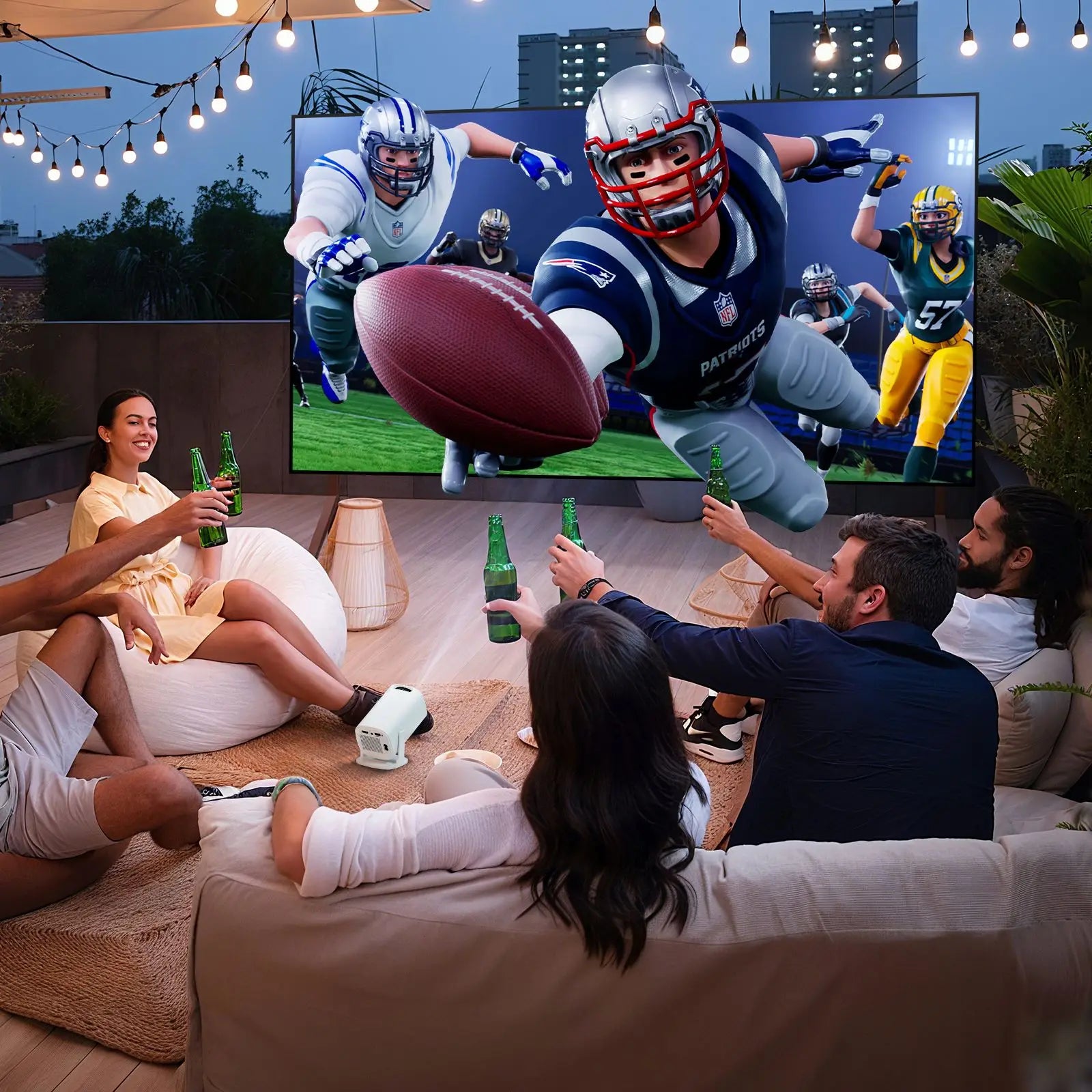 HONGTOP P30PRO Smart Mini Projector Android 14 WiFi6 BT 5.0 Support 4K 1280*720P Smart Home Cinema Outdoor Portable Projector