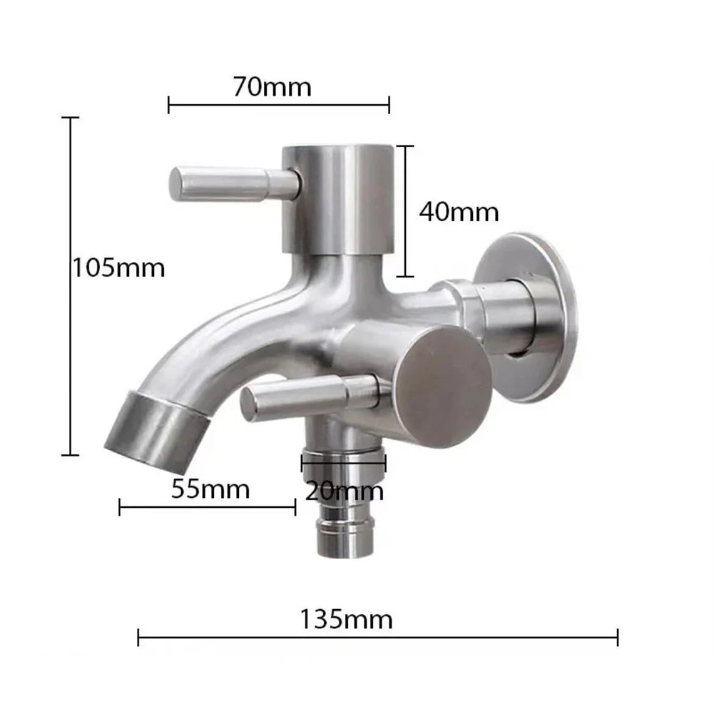 Household Washer Faucets Multifunctional Washing Machine Faucet 1 Inlet 2 Outlets Double Water Tap Bathroom Accessories