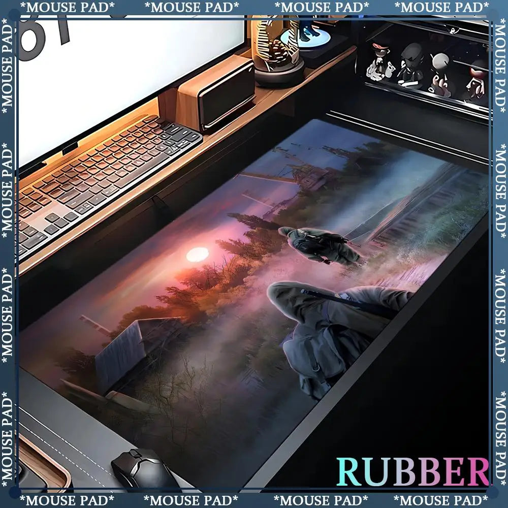 Stalker 2 Extra Large Gaming Mouse mat Computer Laptop Rubber Pad Gaming Keyboard Pad Desk Pad XXL 120*60 cm Lock Edge Mouse Pad