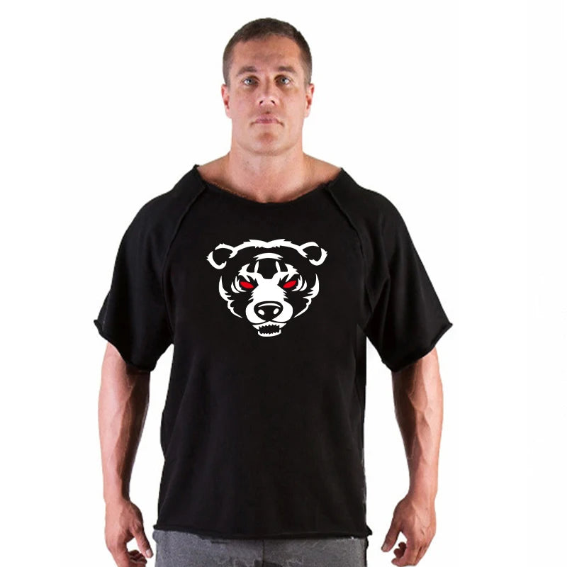 Men's Clothing Gym Fitness Clothes T-shirt Tops Breathable Vintage Graphic Shirts Oversized New Short Sleeve Top Cotton Tshirt