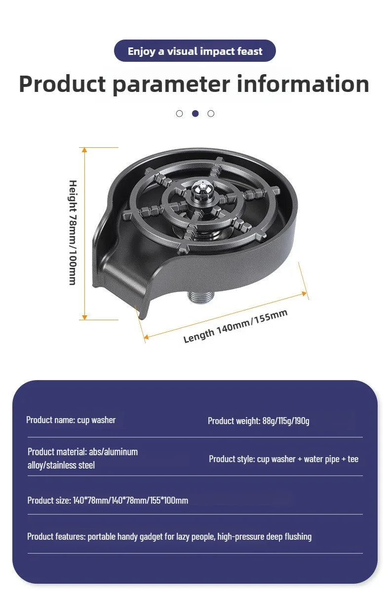 Household Stainless Steel ABS Useful Things for Kitchen and Home Gadgets Automatic Rinsing Cups in Commercial Bars Kitchenware