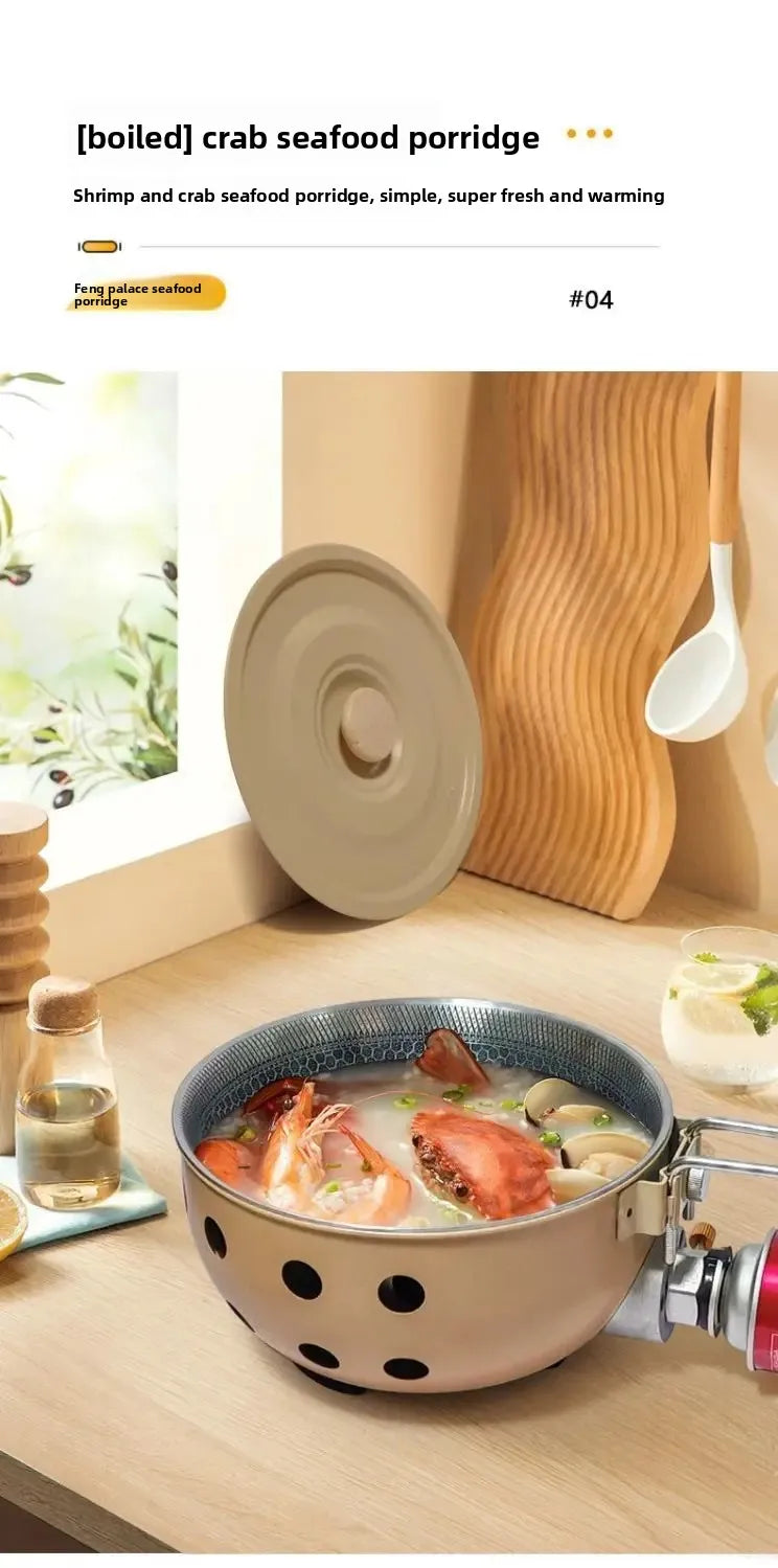 Outdoor integrated pot, card stove, multi-functional portable car camping, picnic, gas tank, universal pot, gas integrated pot