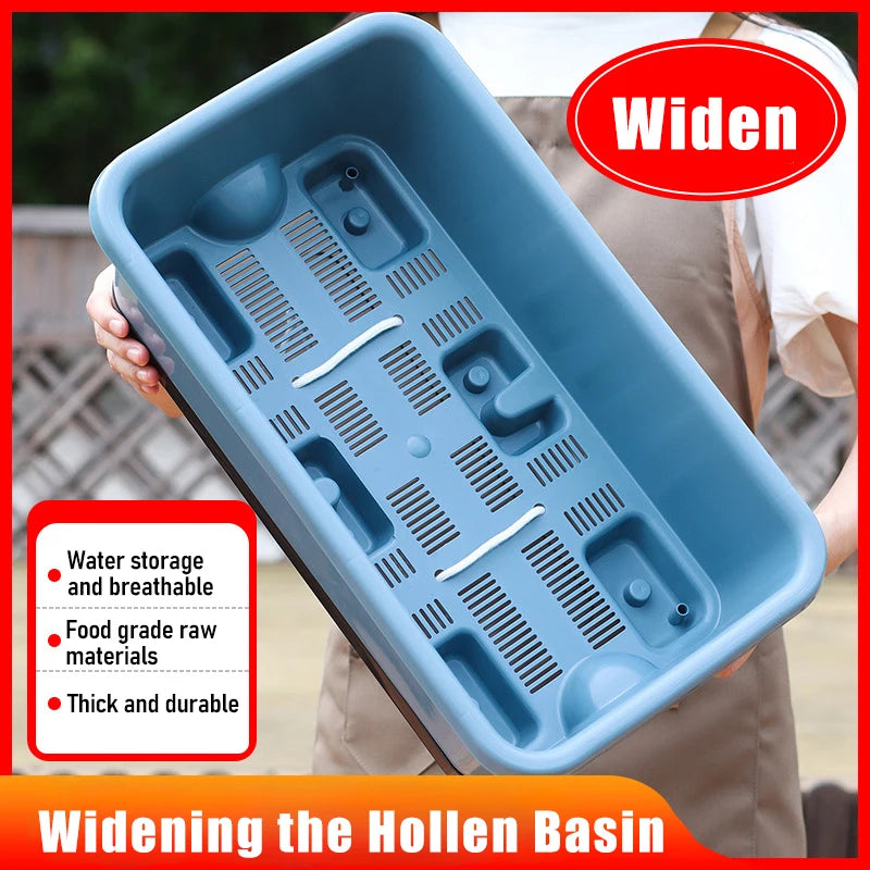 Second Generation Thickened Hollen Pot Self-priming Water Breathable Rectangular Vegetable Pots Home Garden Balcony Planting Box