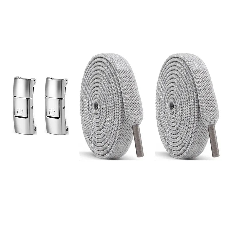 No Tie Shoe Laces Press Lock Shoelaces Without Ties Elastic Laces Locking Without Detachment 8mm Widened Flat Shoelace for Shoes