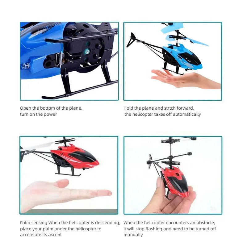 Remote Control Safe Fall-resistant Mini Helicopters Toys Rechargeable RC Helicopters Drone Toys Children's Gifts