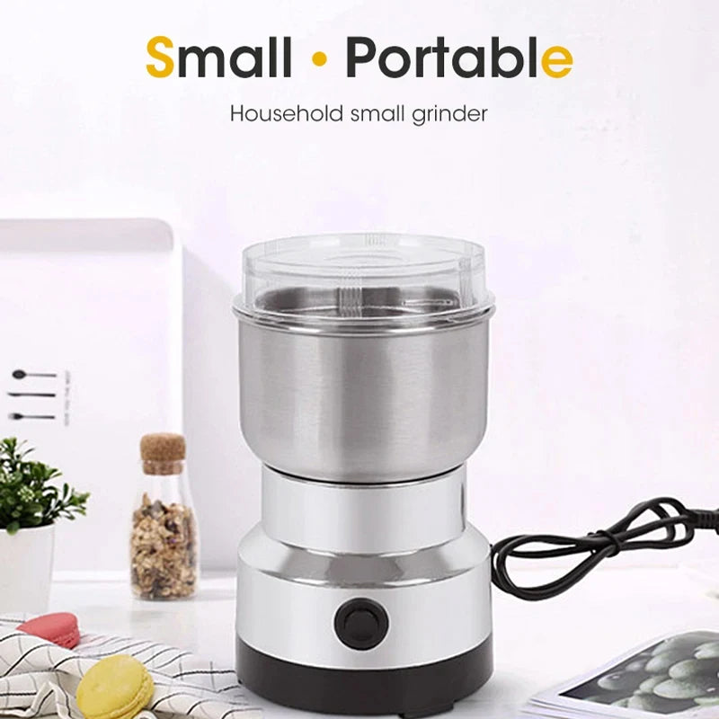 Mini Electric Grinder 300ml Ultrafine Pulverizer for Baby Food Coffee Spice Pepper Grain Mill with 2/4 Blades for Household Use