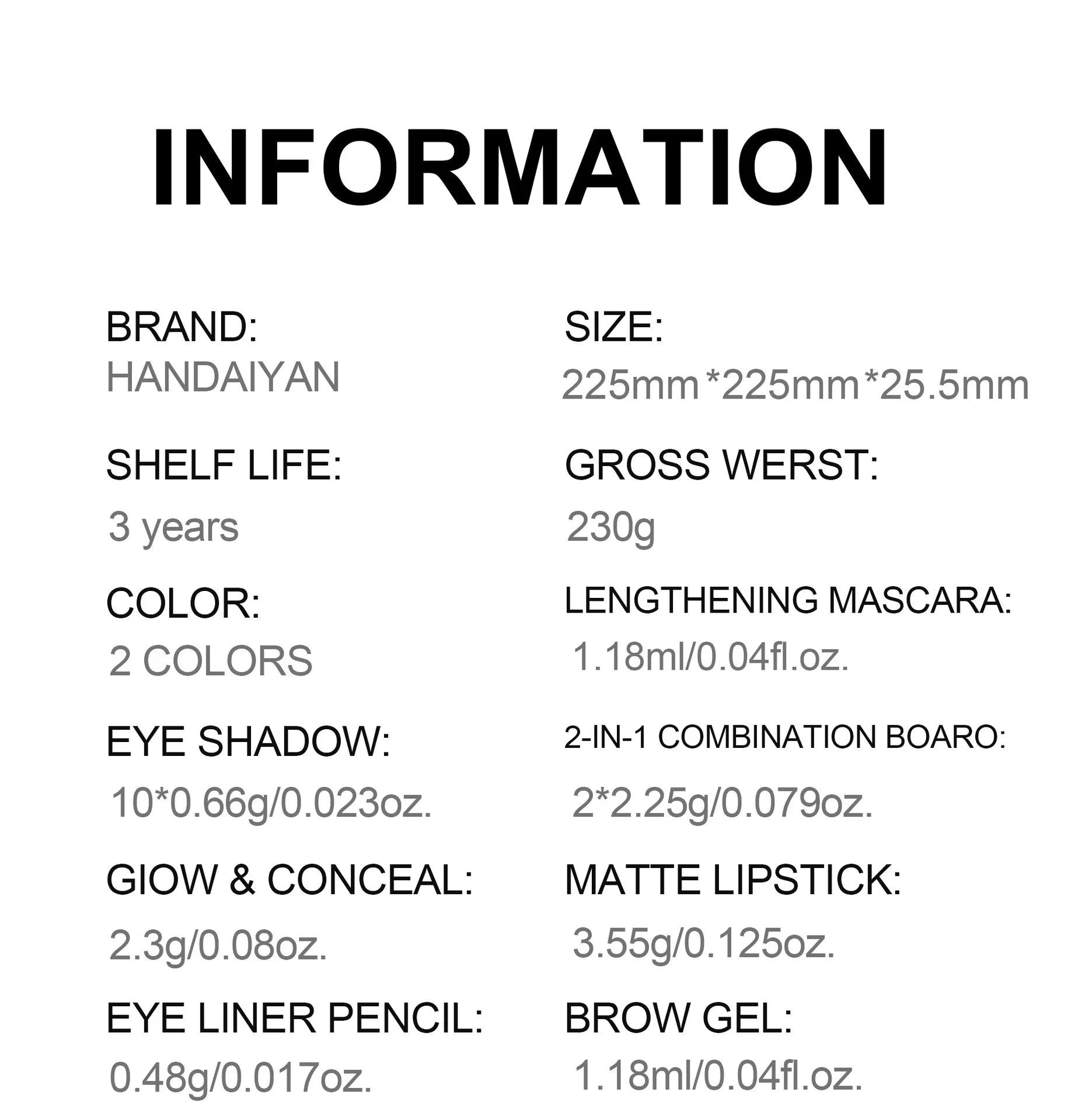 Professional Makeup Kit 11 Pieces Eyeshadow Contour Blusher Set Waterproof Highly Pigmented Smudge Proof Face Cosmetics Collecti