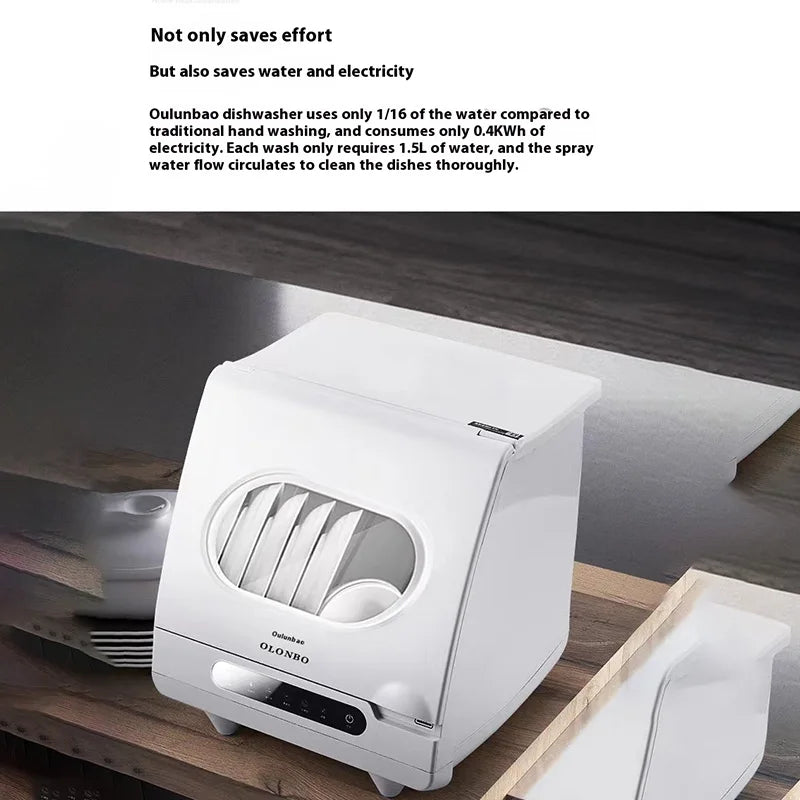 Household Automatic Dishwasher Installation Free Small Desktop Drying Integrated Anti-virus Sterilizing Intelligent Dish Washer
