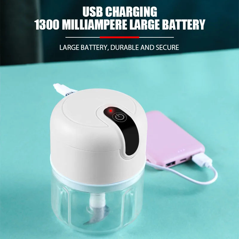 Electric Garlic Masher USB Rechargeable Meat Grinder Portable Vegetable Chopper Food Processors Home Kitchen Garlic Fruit Mincer