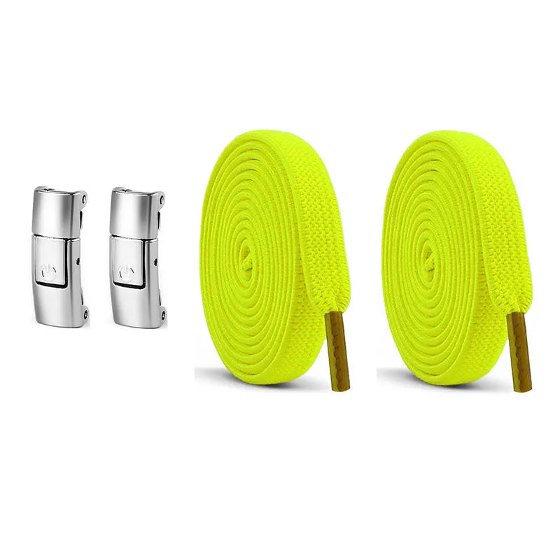 No Tie Shoe Laces Press Lock Shoelaces Without Ties Elastic Laces Locking Without Detachment 8mm Widened Flat Shoelace for Shoes