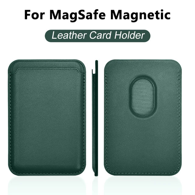 For Magsafe Leather Magnetic Wallet Case For iPhone 14 12 15 13 Pro Max Magnetic Card Bag Cover Samsung S23 S22 Ultra Accessory