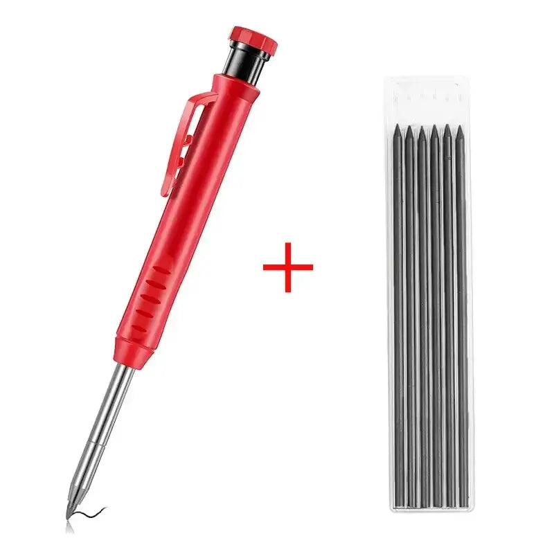 Solid Carpenter Pencil Set Woodworking Tools Mechanical Pencil 5 Colors Refill Construction Job Tools Carpentry Marking Scriber