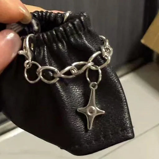 Clothes only] Labubwa clothes, black trendy cool leather jacket set, cute first, second and third generation clothes, hats, back