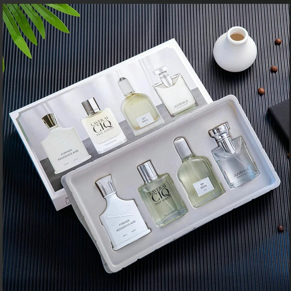 Men Perfume Gift Box 100ml Four Piece Set Lasting Fragrance Body Spray Plant Floral Scent Pheromone Cologne Perfumes Men's Gifts