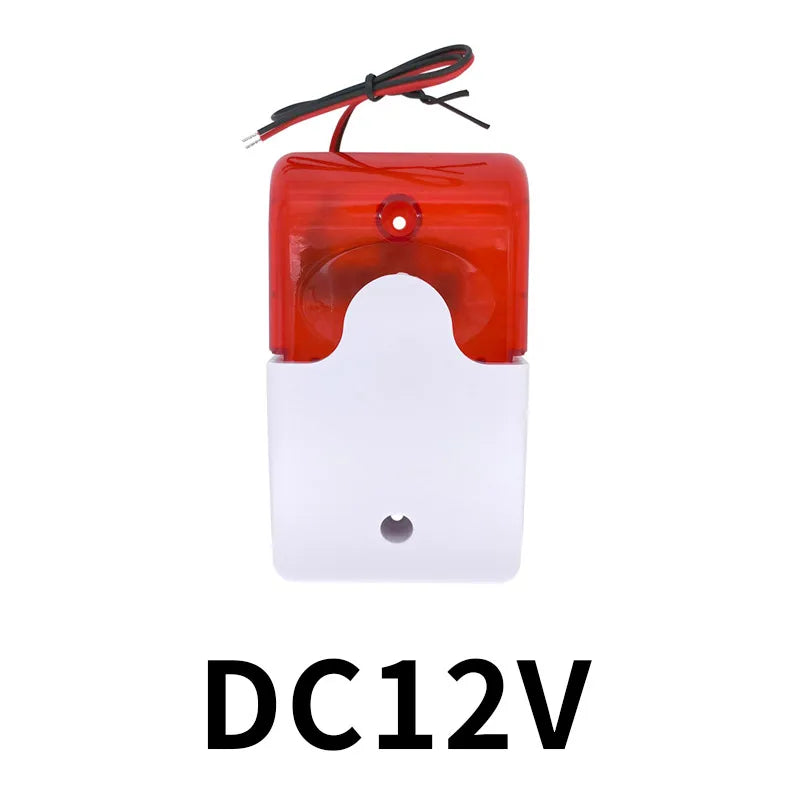 HH-103 Mini strobe siren indicator light sound alarm lamp flashing light wired red 12V 24V 220V 110DB