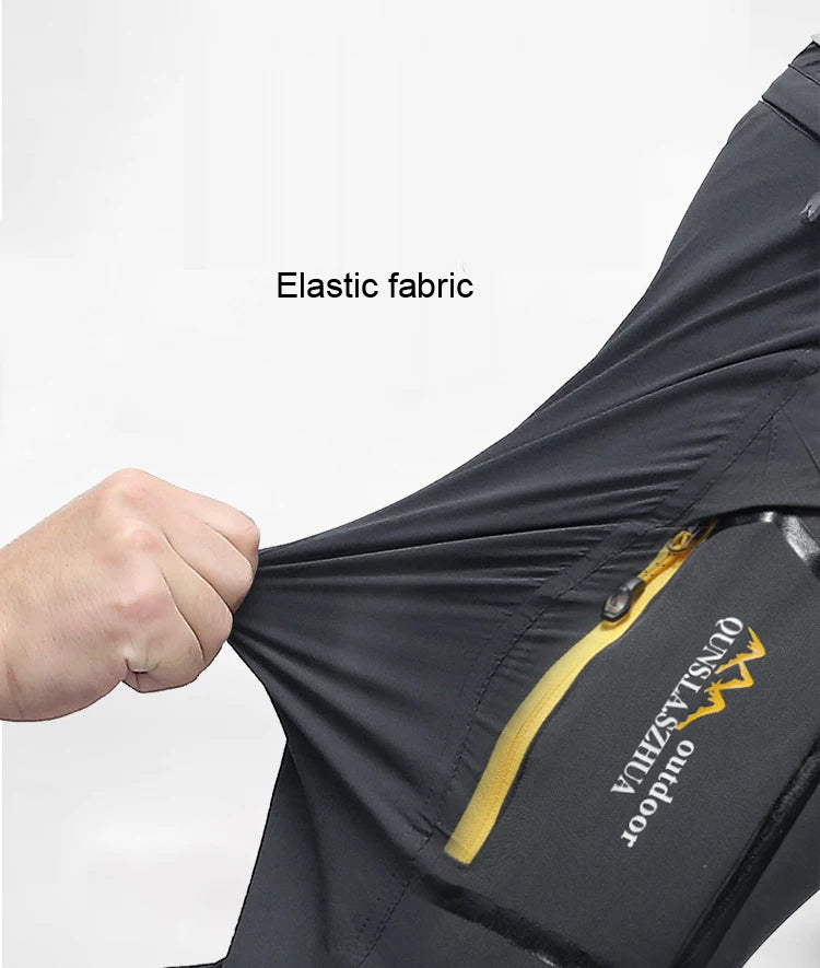 TRVLWEGO Men's Camping Hiking Pants Trekking High Stretch Summer Thin Waterproof Quick Dry UV-Proof Outdoor Travel Trousers