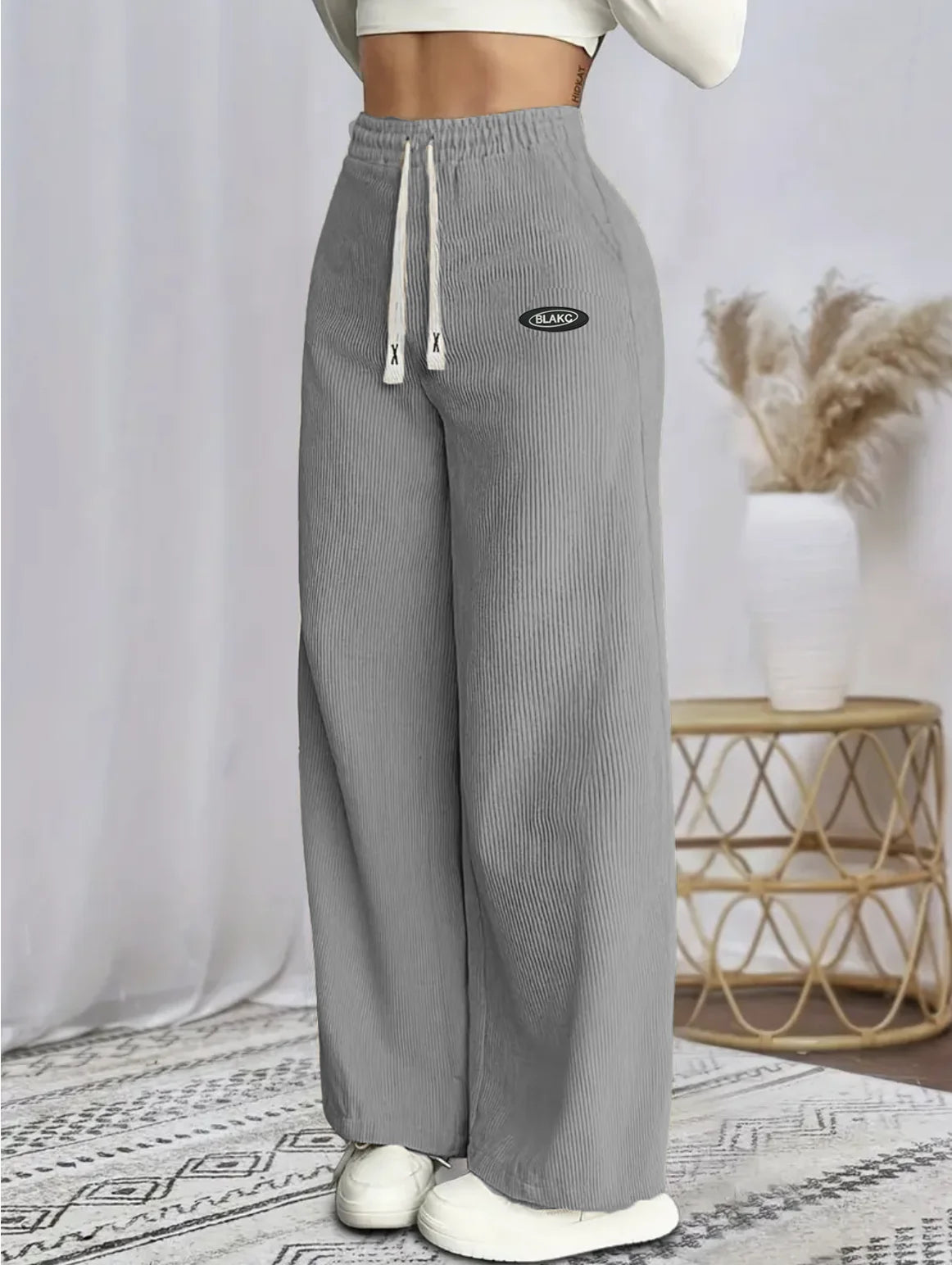 Women's clothing elegant, casual, fashionable, slimming, versatile, corduroy, autumn and winter fabric, long pants