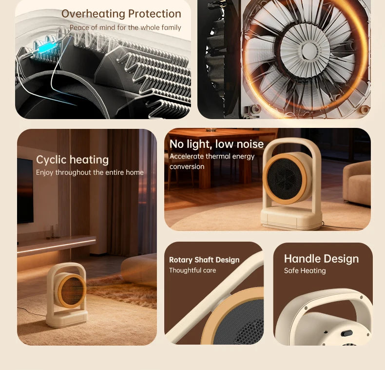 Desktop Heater Electric Heater Hot Air Blower Portable Heater Mini Energy Saving for Office Room Dormitory Home Appliance Warmer