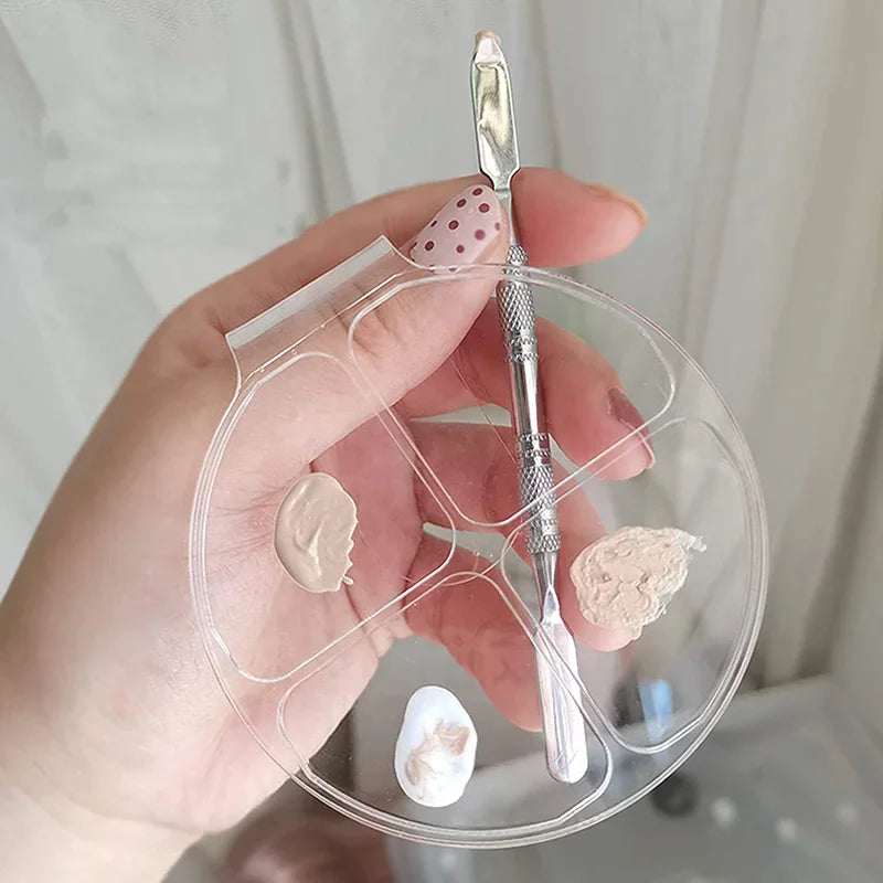 Makeup Mixing Palette, Handheld Palette Clear Acrylic Nail Art Manicure Palette Foundation Mixing Tray for Foundation