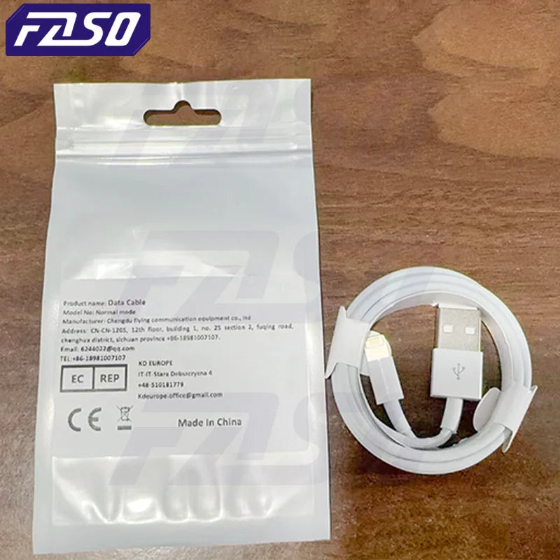 FASO Quality USB Charger Cable for iPhone 14 8 7 6S Plus 13 12 Pro XS Max XR SE Fast Charging Cord Data Sync Line 1m 2m 3m