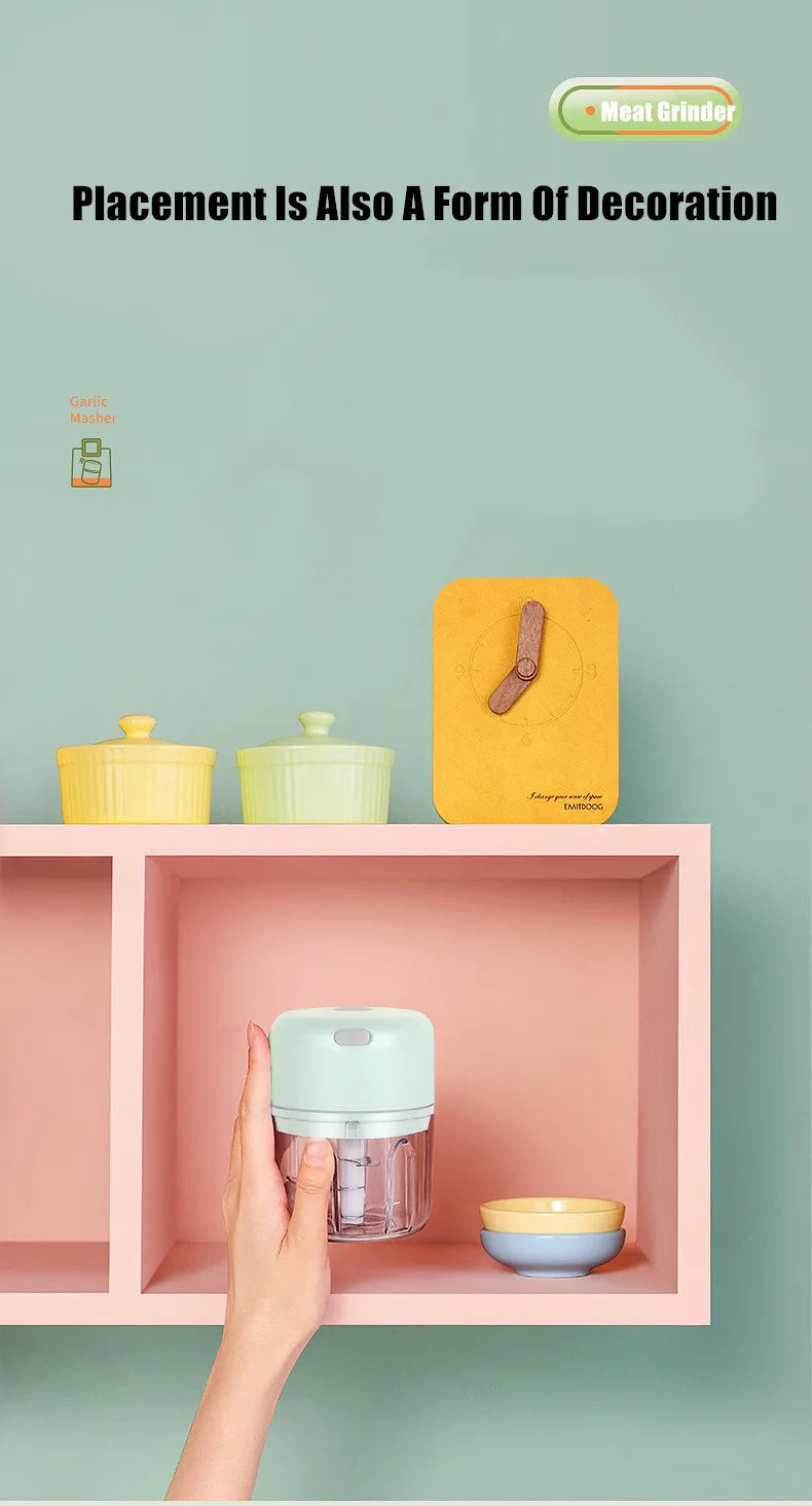 Multifunctional Cooking Machine Automatic Household Meat Grinder Baby Supplementary Food Stirring Minced Garlic ﻿