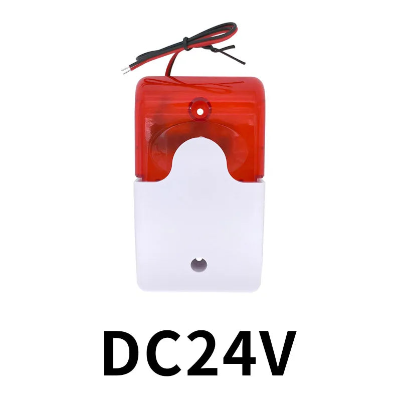 HH-103 Mini strobe siren indicator light sound alarm lamp flashing light wired red 12V 24V 220V 110DB