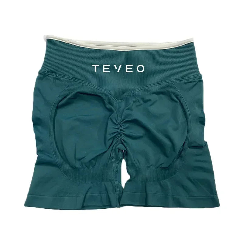 TEV Women's Sports Yoga Shorts Fitness Cycling Elastic Sports Pants Ignite Sculpt Scrunch Short Yoga Bra Set leggings