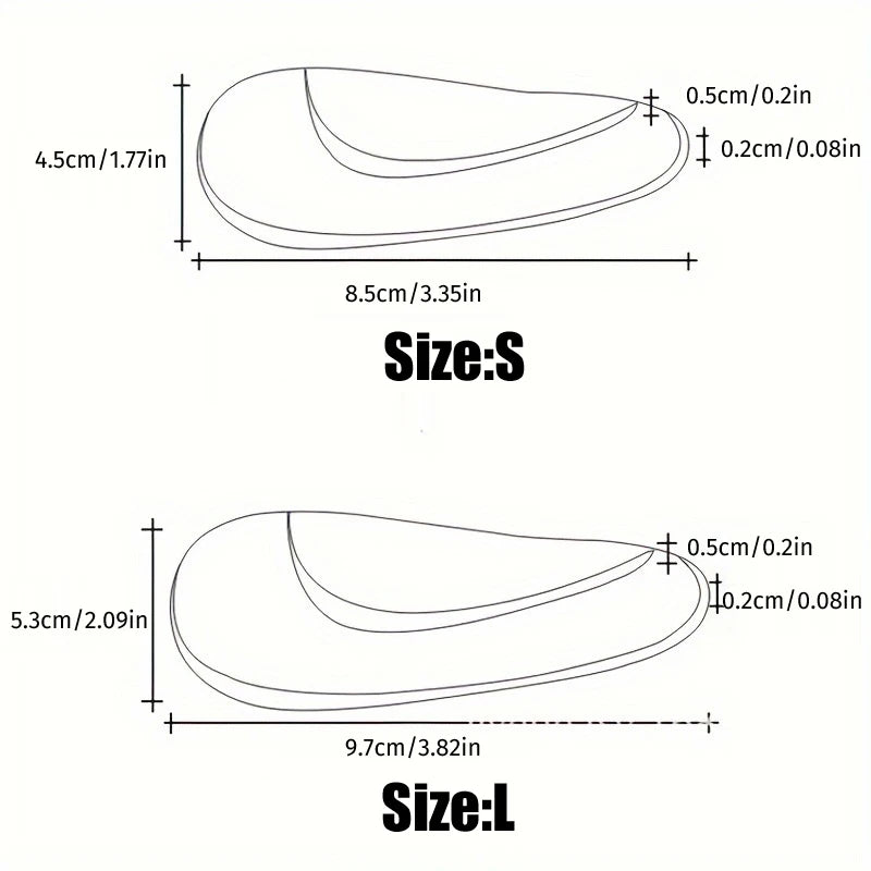 4Pairs/8Pairs/12Pairs Silicone Arch Support Insoles - Washable & Reusable, Comfort Foot Cushions For Shoes And Boots
