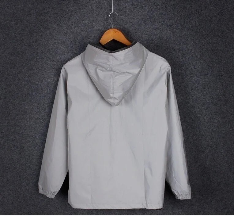 Men's Full Reflective Jacket Casual Women Windbreaker Hip Hop Hooded Coat Waterproof Printed Streetwear Night Shiny Jackets 5XL