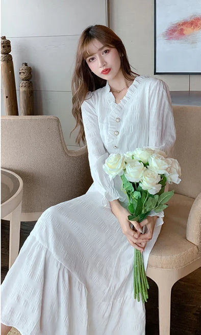 Clothing Holiday Female Dresses 2025 Beach Women's Dress Midi Long Sleeve X New Features of Cotton Summer Luxury Loose Trendy Xl