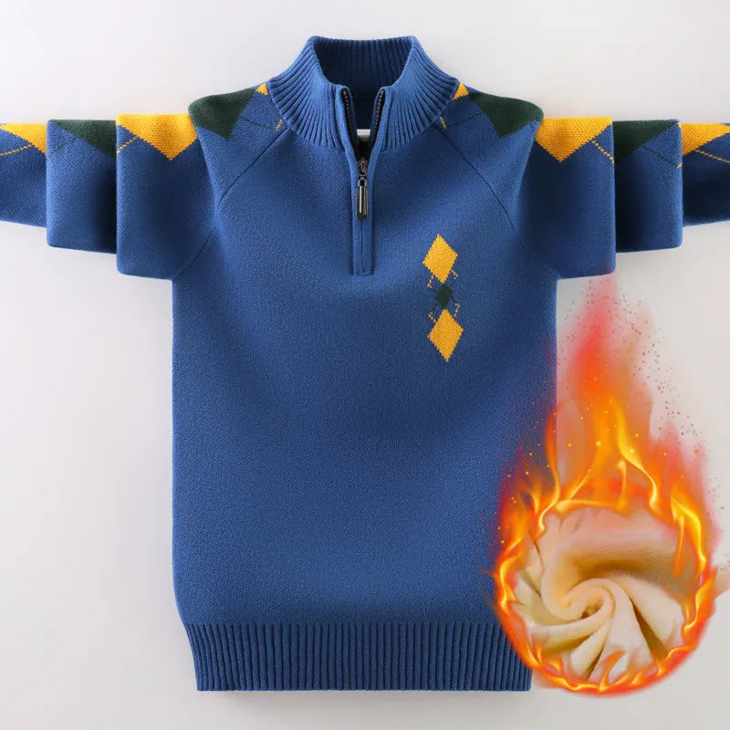 Kids Boys Sweater 2024 Autumn Winter Knitted Cotton Toddler Clothing Children Cardigan Sweater For Age 5-15 Years Outerwear Coat