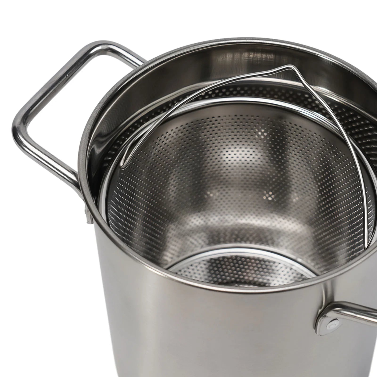 1Pc Silver Stainless Steel Frying Pot With Basket Multipurpose Deep Frying Pot Milk Pot Soup Pot Kitchen Supplies Cooker