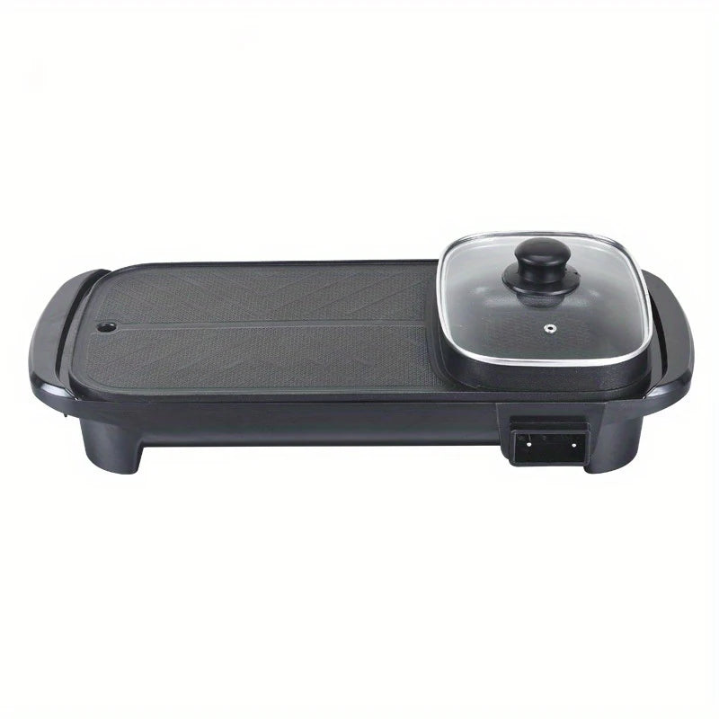 Electric Hot Pot with Grill Indoor Shabu-Hotpot Korean BBQ Grill,Five Speed Adjustment Removable Hotpot Pot Capacity Baking Tray